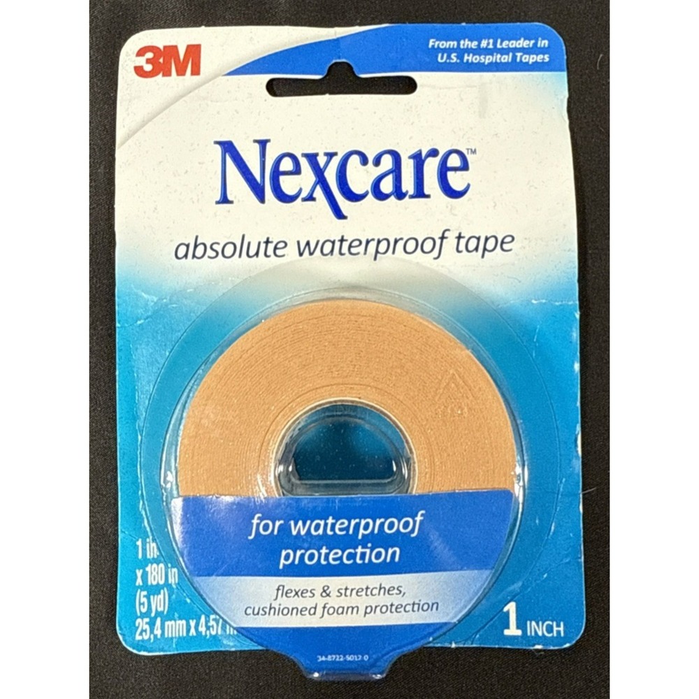 Nexcare Absolute Waterproof Tape 1in x 5yd Tan Cushioned Foam 3M 731